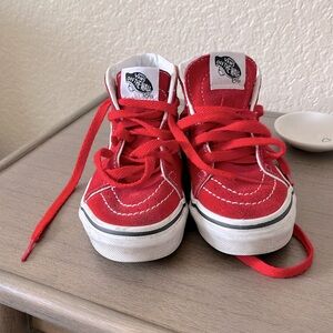 Kids High-Top Red Vans - Size 12